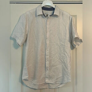 Fundamental Coast short sleeve button down. Size M. 55% Linen, 45% cotton.